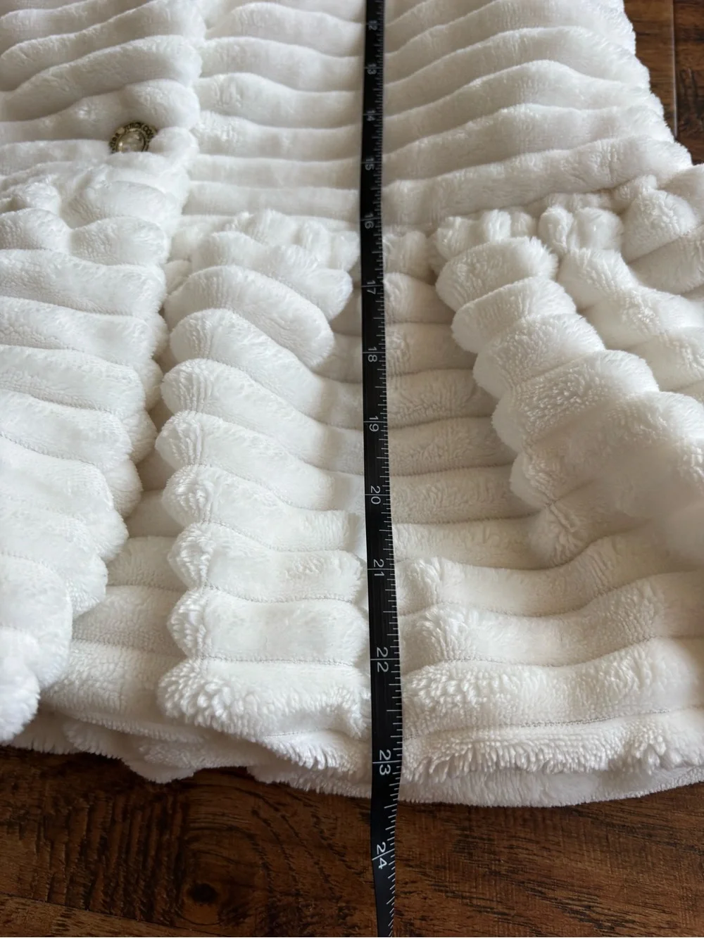 Juicy Couture White Ribbed Peacoat with Flared Hem